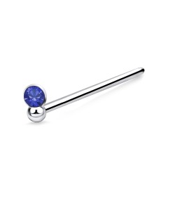 Blue Stone Silver Straight Nose Stud NSKA-730